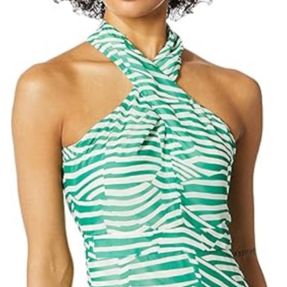Sam Edelman Green and White Midi Dress - Picture 3 of 14